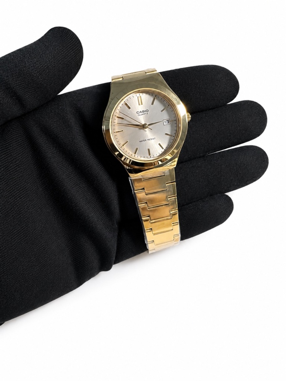 Casio Gold Tone Watch with Silver Dial